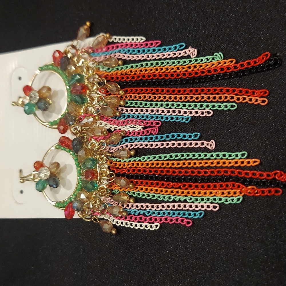 STELLA & RUBY CHANDELIER CHAIN EARRINGS - Picture 8 of 8